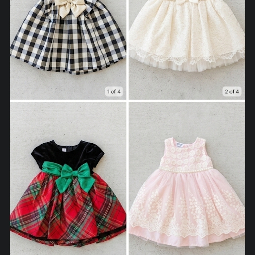 Set of Four Adorable Baby Dresses